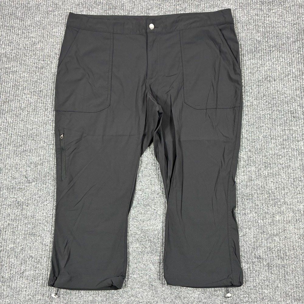 Columbia Women's Size 18 Black Capri Hiking Outdoor Cargo Pants Drawstring